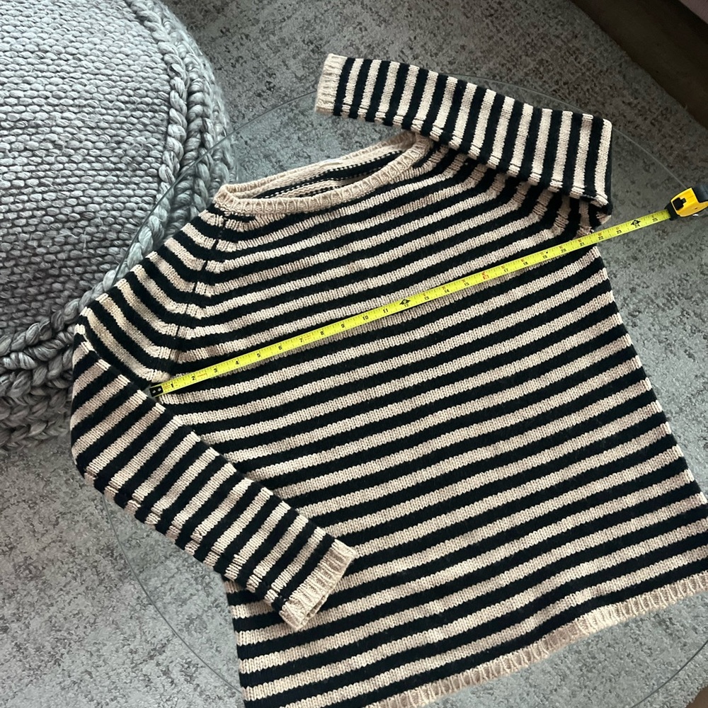 Made in Italy Apuntob Striped Wool Cashmere Knit Sweater Coastal Size S